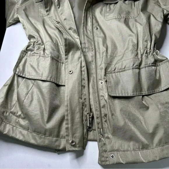 Platinum Utex Womens Lightweight Jacket XS Tan Hooded Pockets - Picture 8 of 15